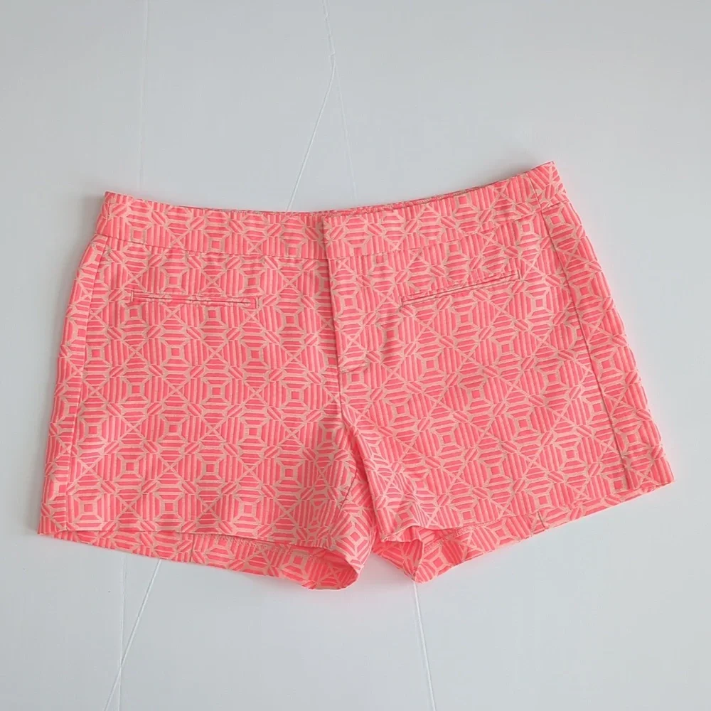 GAP Neon Coral Pink Clean Front Jacquard Shorts size 8